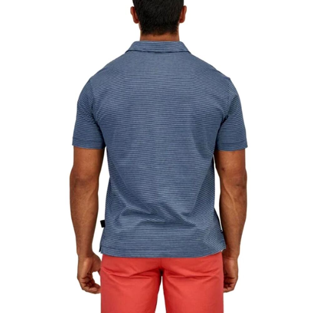 Patagonia Men's Fathom Stripe New Navy Chest Pocket Daily Polo Shirt Size M - Picture 2 of 9
